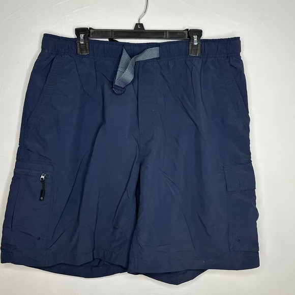 Columbia Cargo Shorts Men's Size XL Navy Blue Athletic Active Hiking Athleisure - Picture 1 of 6